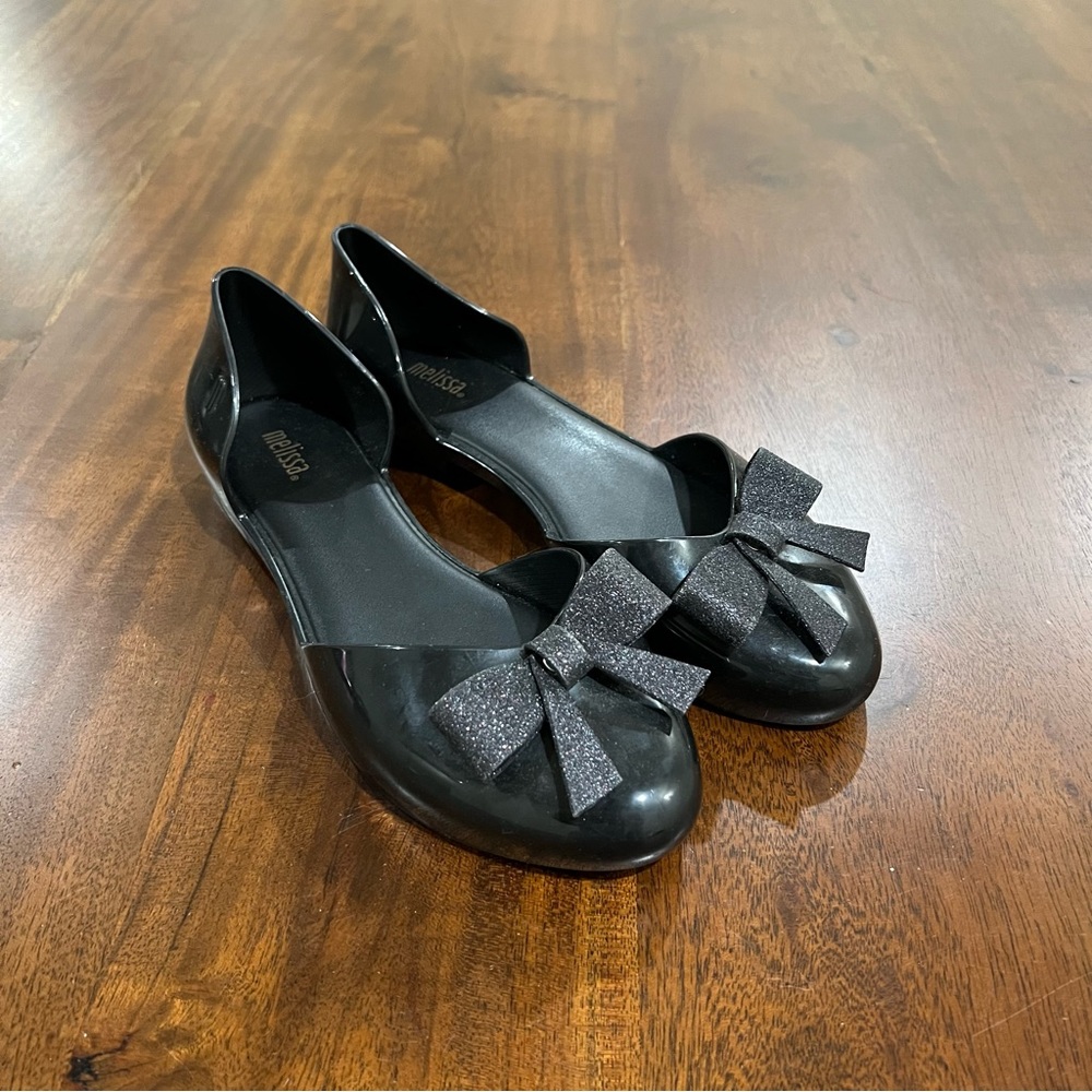 Melissa Angel Flat‎ with Glitter Bow Size 6